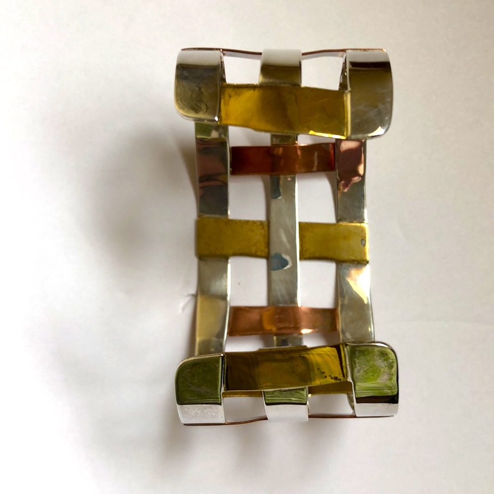 Vintage  RLM Studio – Robert Lee Morris Basket Weave Cuff -  Mixed Metal – EUC - Picture 7 of 9